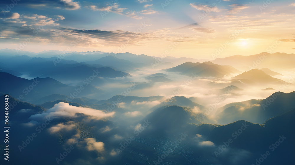 Obraz premium clouds over the mountains. Generative Ai
