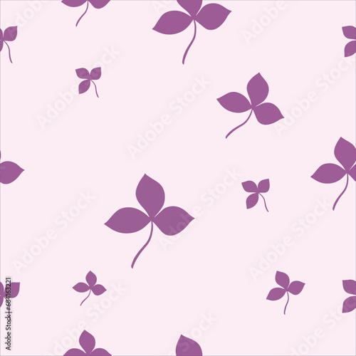 purple leaves on a pink pastel background
