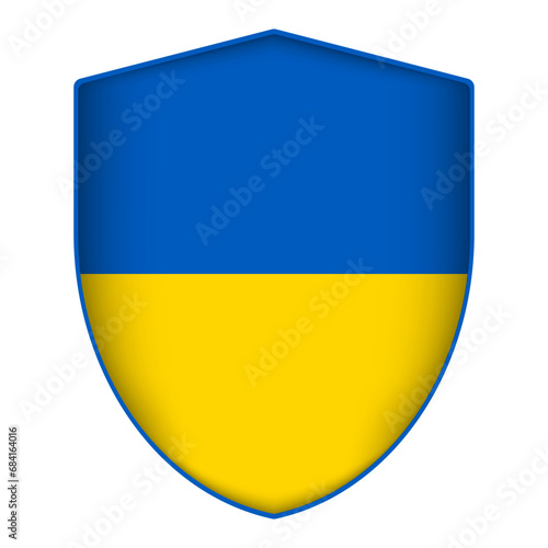 Free Download Ukraine flag in shield shape. Vector illustration. - GFXLoad