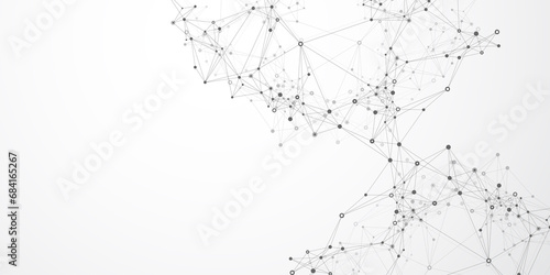 Global network connection banner design template. Header social network communication in the global business concept. Big data visualization. Internet technology