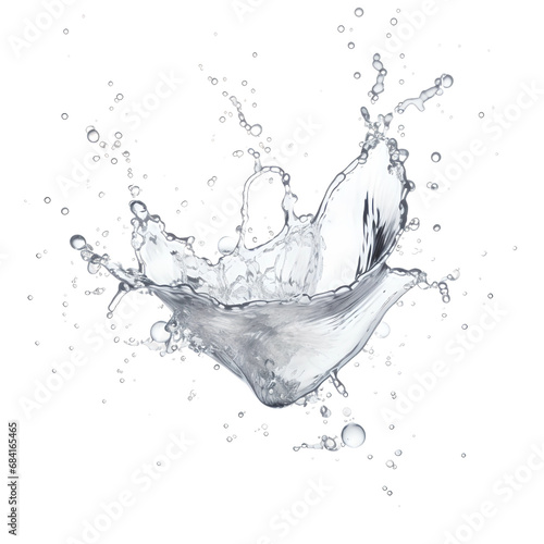 Splash Liquid Dynamics, High-Speed Water Splash, Fluid Motion Concept Art, isolated on transparent background, Generative AI