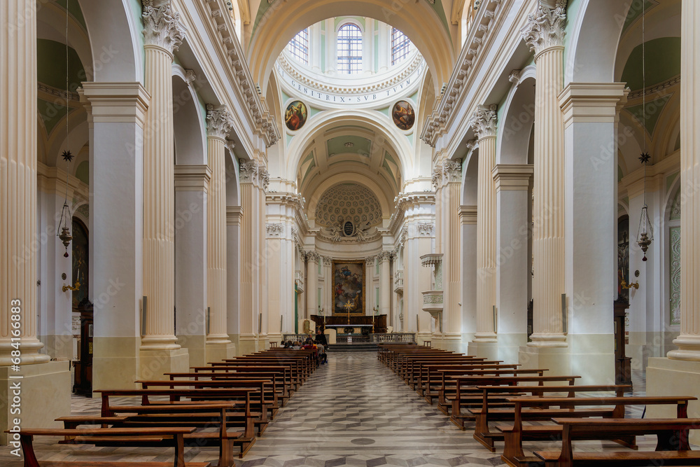 interior of cathedral, Urbino, Marche, Italy