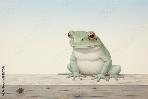 minimalist frog created with Generative Ai © Andrii Yablonskyi