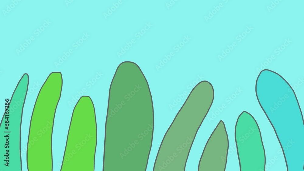 Simulated underwater animation with plump algae flashing in different colors Simulated underwater animation with plump algae flashing in different colors