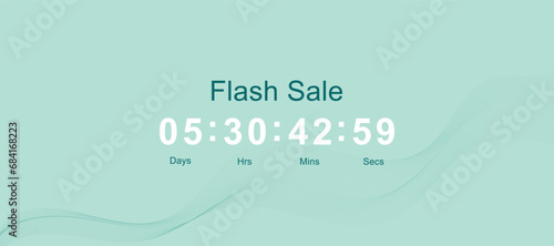 Flat vector design of sale countdown banner. Sale promo badge.