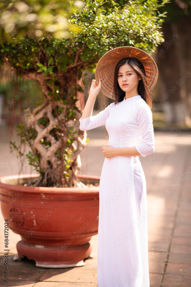 Obraz premium woman in dress ao dai