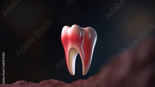 Anatomy of human teeth. 3d illustration Cross-section of human teeth.