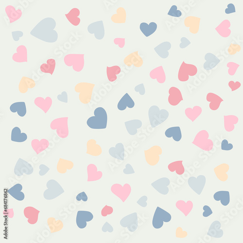 Wallpaper Mural Seamless pattern Heart Shape Drawing. Valentines Day background. Vector holiday texture Torontodigital.ca
