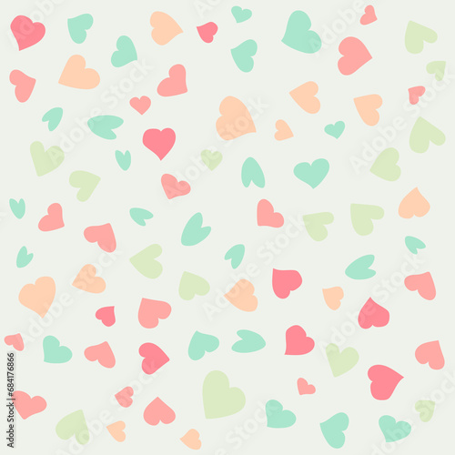 Seamless pattern Heart Shape Drawing. Valentines Day background. Vector holiday texture
