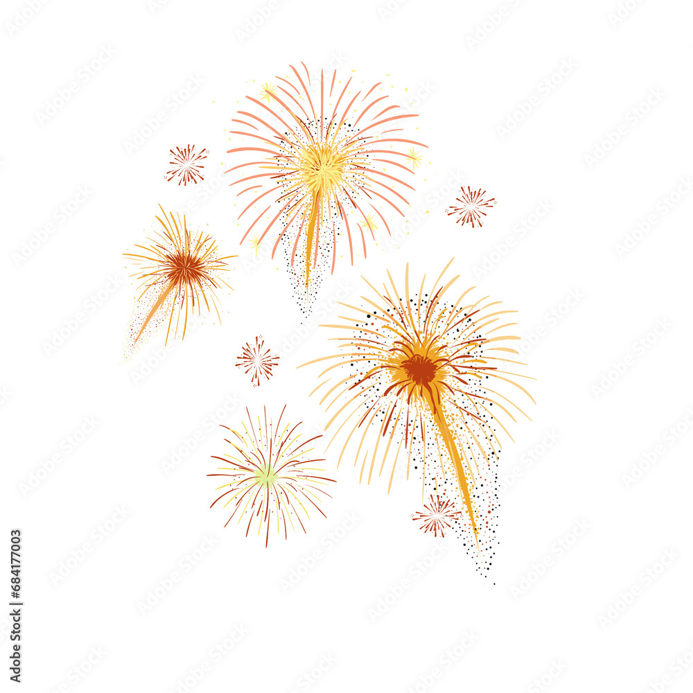 fireworks design in white background, png image