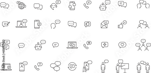 コミュニケーション系の線画アイコンセット