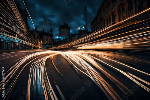  exposure dynamic speed light trails in an urban environment