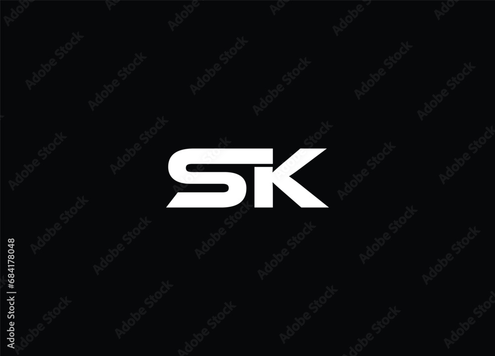 Initial Letter SK Logo Design Initial Letter SK Logo Design