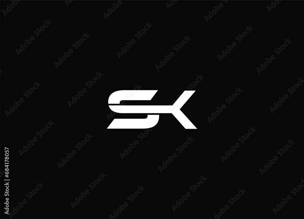 Initial Letter SK Logo Design Initial Letter SK Logo Design