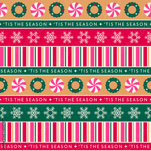 Colorful symbol geometric elements with striped pattern for christmas and new year background.