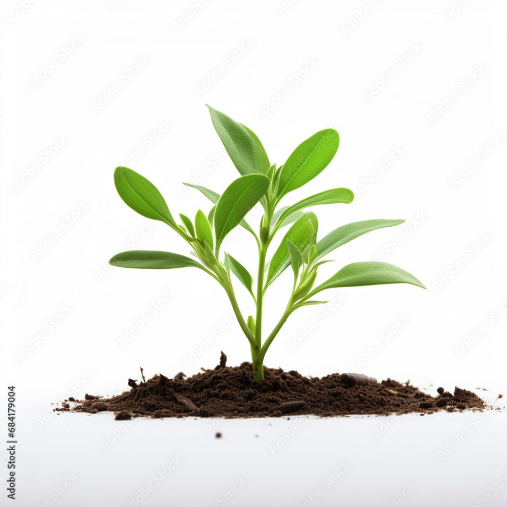 an isolated small green plant with white background created with Generative Ai an isolated small green plant with white background created with Generative Ai