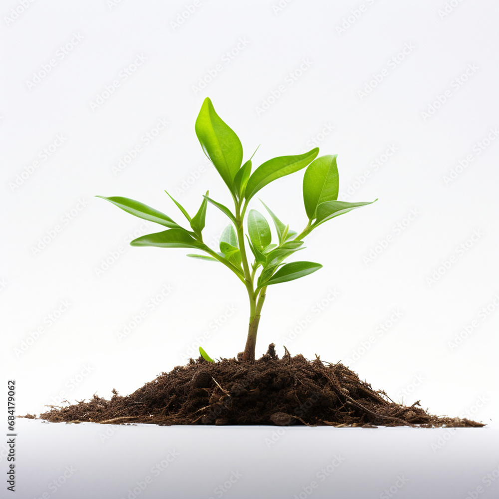 an isolated small green plant with white background created with Generative Ai an isolated small green plant with white background created with Generative Ai