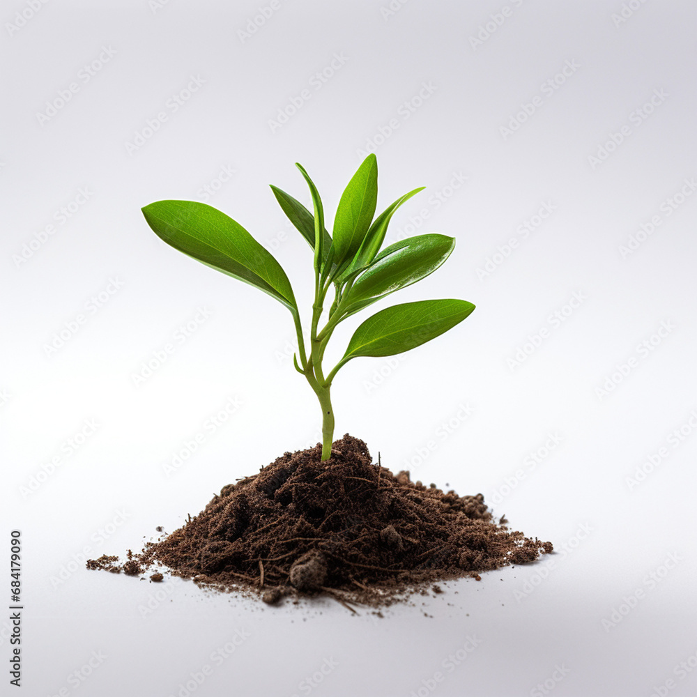 an isolated small green plant with white background created with Generative Ai an isolated small green plant with white background created with Generative Ai