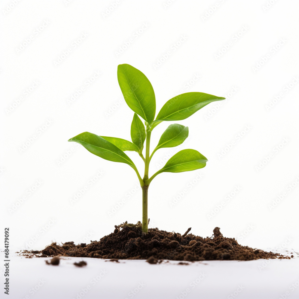 an isolated small green plant with white background created with Generative Ai an isolated small green plant with white background created with Generative Ai