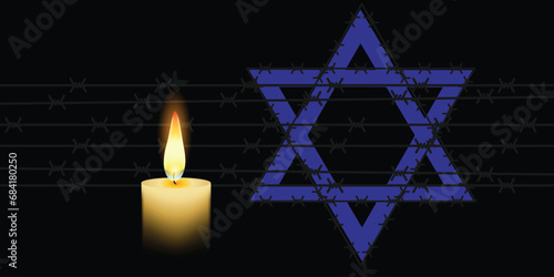 International Holocaust Remembrance Day vector. Star of David . January 27. Important day