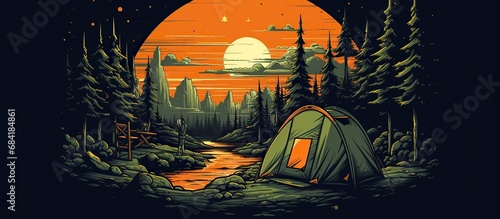 Camping in the good nature graphic illustration vector art t-shirt design