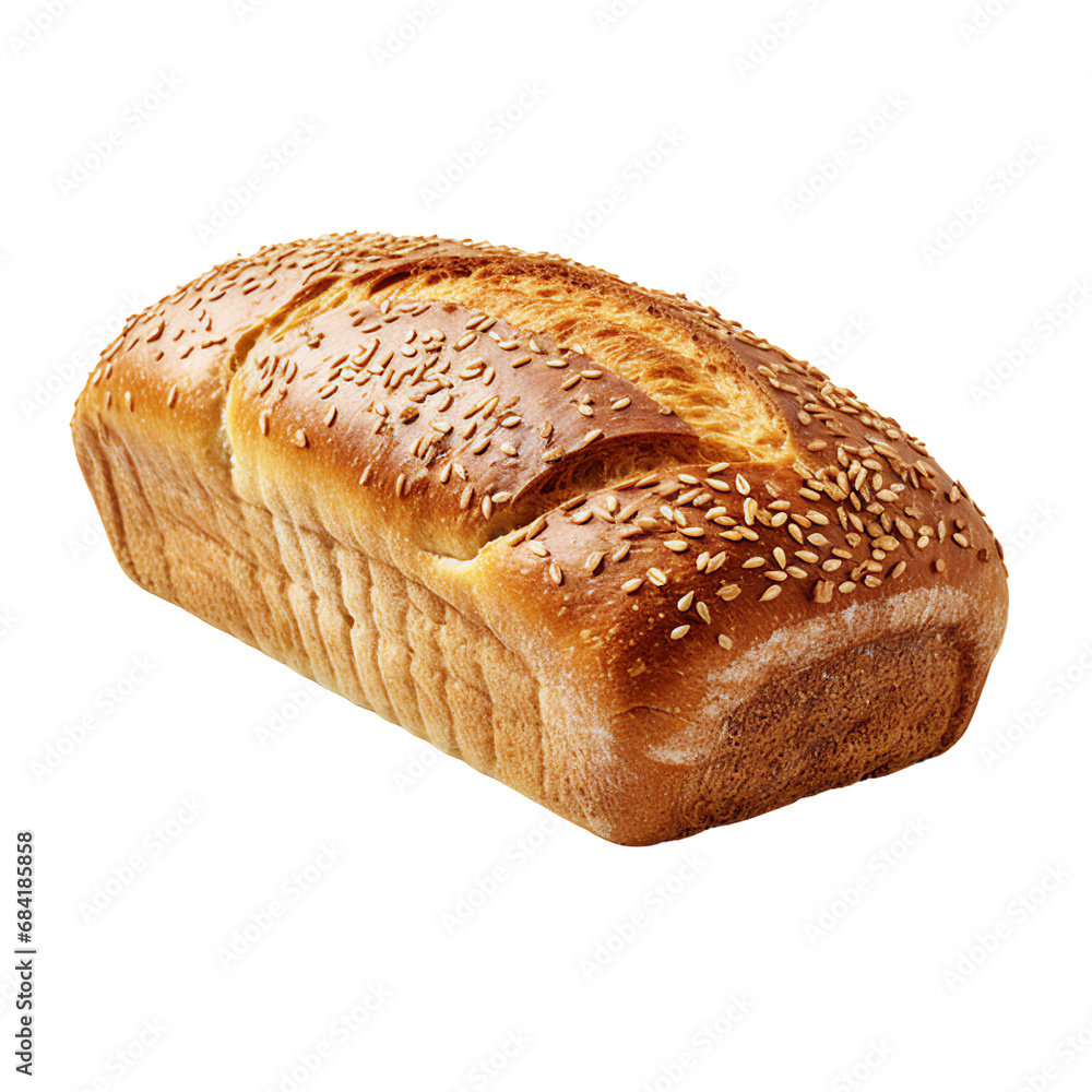 Whole Wheat Seeded Bread Loaf Isolated on a Transparent Background Whole Wheat Seeded Bread Loaf Isolated on a Transparent Background