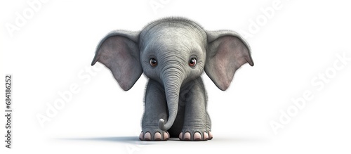 Happy elephant. Isolated on white. Vector cartoon children illustration.