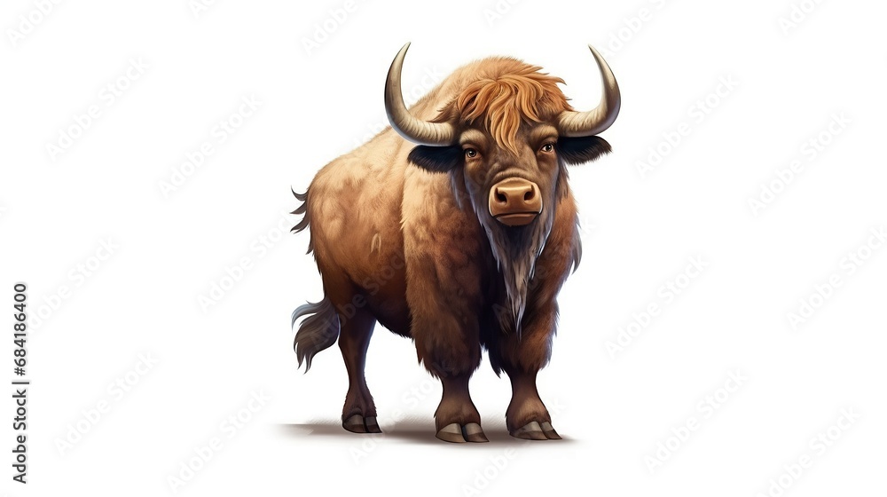 Cartoon angry bull isolated on white background Cartoon angry bull isolated on white background