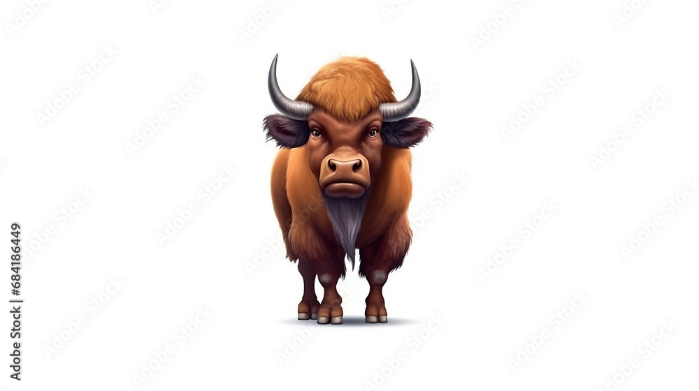Cartoon angry bull isolated on white background Cartoon angry bull isolated on white background