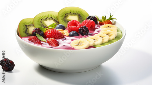 Fresh fruit smoothie bowl isolated