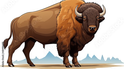 Cute bison cartoon