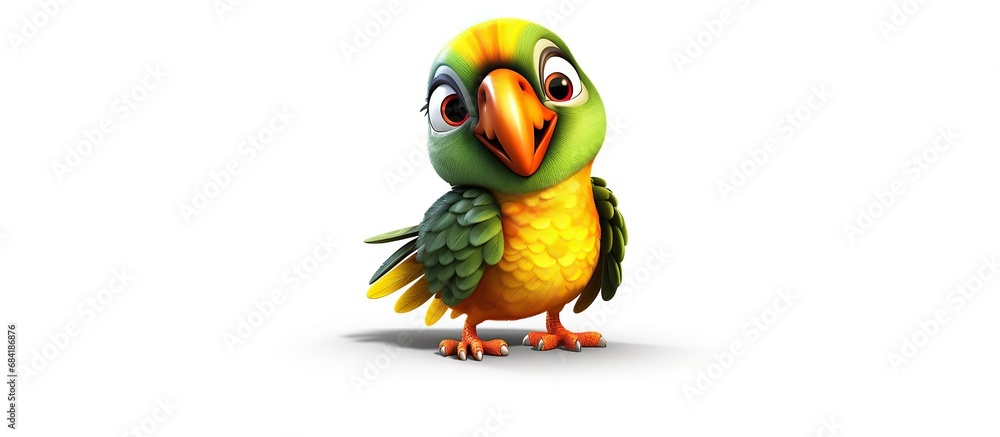 vector seamless cartoon flat pattern of green orange yellow parrot caique standing on white background vector seamless cartoon flat pattern of green orange yellow parrot caique standing on white background