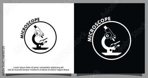 Modern microscope for research logo template
