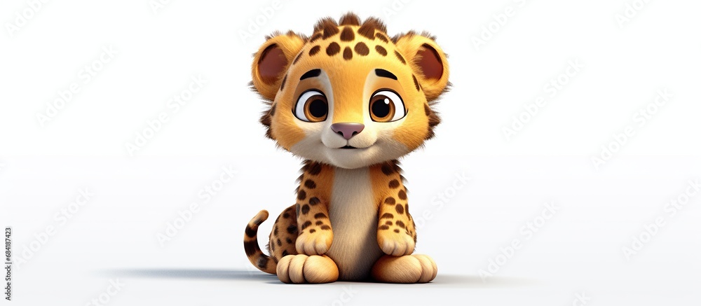 Cute leopard sits and smiles.Cartoon vector illustration. Cute leopard sits and smiles.Cartoon vector illustration.