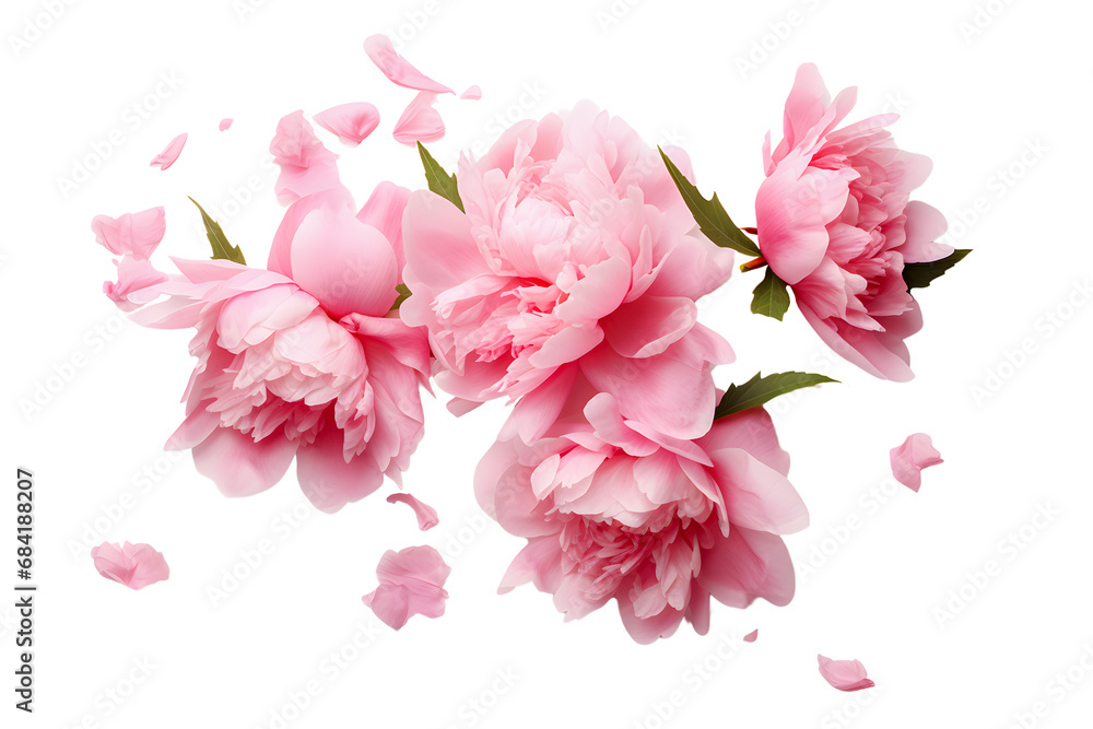 Cut out peony flower isolated on white
