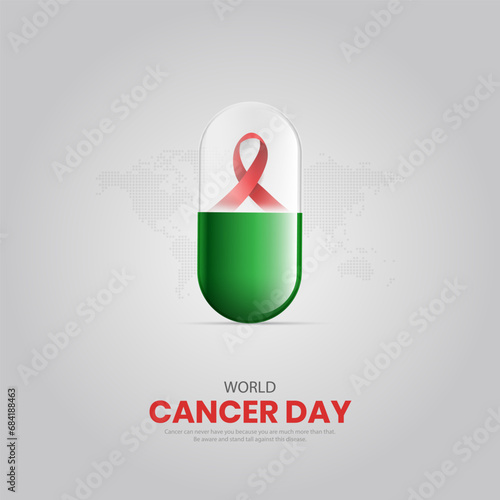 World Cancer Day. Cancer day creative design for social media post.