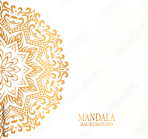金色の曼荼羅 装飾白背景