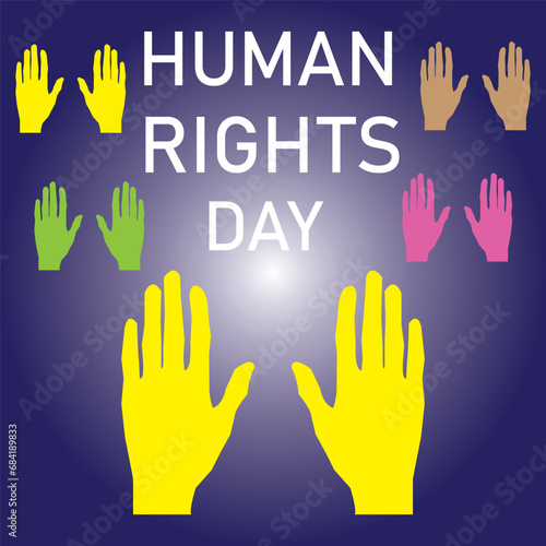 10 December, Human Rights Day, barbed wire with hands concept, suitable design for banner, poster, vector illustration © vector studio