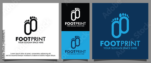 Clean footprints of humans logo template
