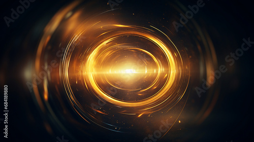 abstract golden light circle effect background