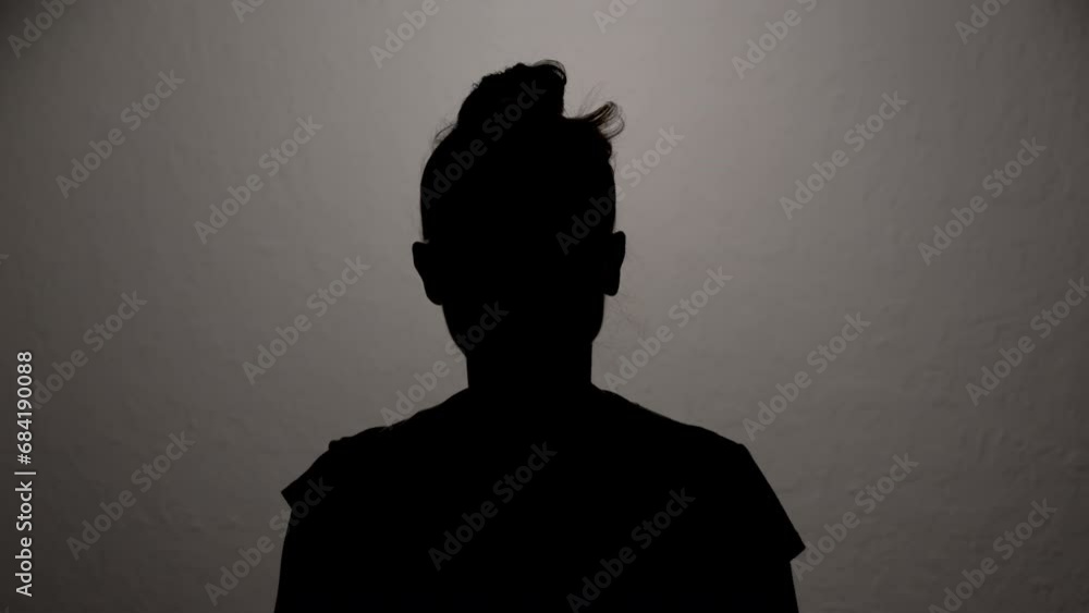 Hidden Face Interview Hidden identity silhouette of woman talking anonymous interview looking ...