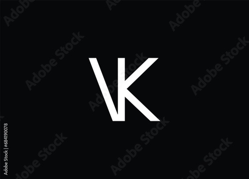 Creative Letters VK Logo Design Vector Template  photo