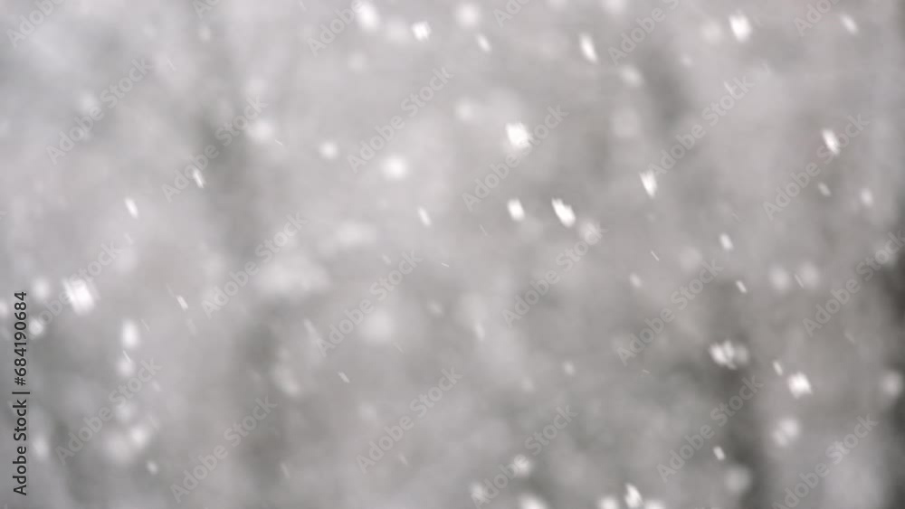 Winter snowfall. Snow Slow motion filmed at 120 fps outdoors on natural background. Snowy weather during snowing winter day. Winter snowfall. Snow Slow motion filmed at 120 fps outdoors on natural background. Snowy weather during snowing winter day.