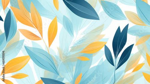 Refreshing botanical pattern with a breezy color palette for tranquil vibes