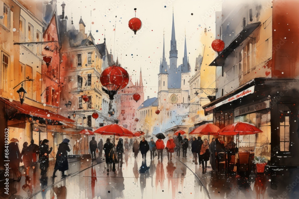 Fototapeta premium Christmas Markets - Generative AI