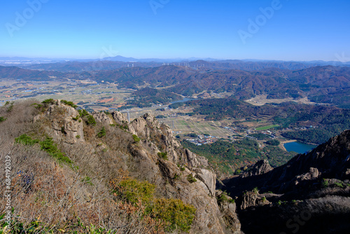 Scenic view of Mt.Wolchulsan against sky
