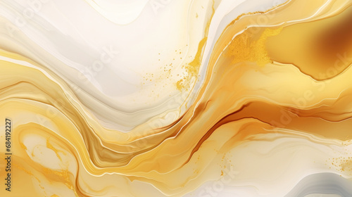 Marbled gold and cream swirls create a luxurious abstract backdrop photo