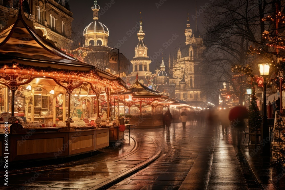 Obraz premium Christmas Markets - Generative AI