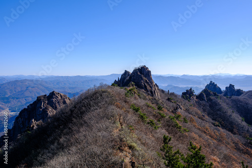 Scenic view of Mt.Wolchulsan against sky