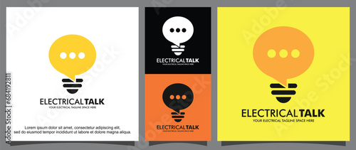 Professional electricity talk logo template
